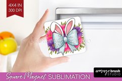 Coquette Easter Magnet Sublimation - Easter Square Magnet Product Image 1