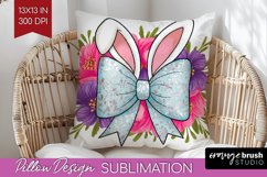 Coquette Easter Pillow Sublimation - Easter Pillow Cover PNG Product Image 1