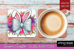 Coquette Easter Square Coaster - Easter Coaster PNG Product Image 1