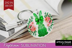 Coquette Easter Keychain PNG - Easter Keychain Sublimation Product Image 1