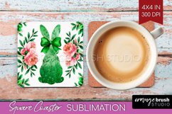 Coquette Easter Square Coaster - Easter Coaster PNG Product Image 1