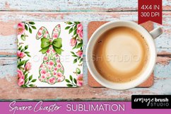 Coquette Easter Square Coaster - Easter Coaster PNG Product Image 1