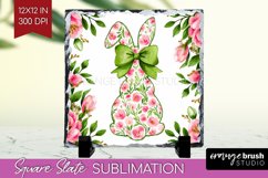 Coquette Easter Slate PNG - Easter Square Slate Sublimation Product Image 1