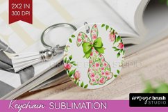 Coquette Easter Keychain PNG - Easter Keychain Sublimation Product Image 1