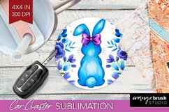 Coquette Easter Car Coaster - Easter Coaster PNG Sublimation Product Image 1