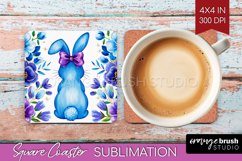 Coquette Easter Square Coaster - Easter Coaster PNG Product Image 1