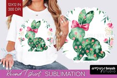 Coquette Easter Round Tshirt Background - Easter PNG Product Image 1