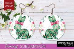 Coquette Easter Round Earrings - Easter PNG Sublimation Product Image 1