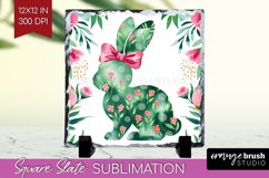 Coquette Easter Slate PNG - Easter Square Slate Sublimation Product Image 1