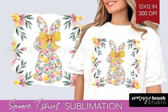 Coquette Easter Square Tshirt Background - Easter PNG Product Image 1