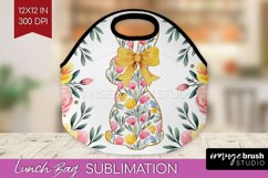 Coquette Easter Lunch Bag - Easter Lunch Bug PNG Sublimation Product Image 1