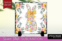 Coquette Easter Slate PNG - Easter Square Slate Sublimation Product Image 1