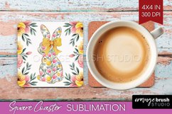 Coquette Easter Square Coaster - Easter Coaster PNG Product Image 1