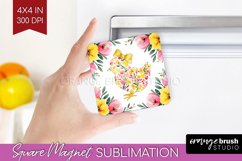 Coquette Easter Magnet Sublimation - Easter Square Magnet Product Image 1