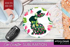 Coquette Easter Car Coaster - Easter Coaster PNG Sublimation Product Image 1