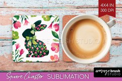Coquette Easter Square Coaster - Easter Coaster PNG Product Image 1