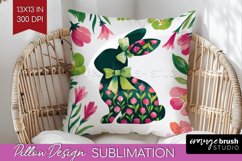Coquette Easter Pillow Sublimation - Easter Pillow Cover PNG Product Image 1