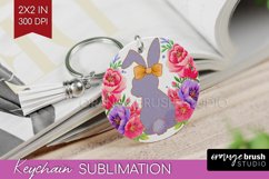Coquette Easter Keychain PNG - Easter Keychain Sublimation Product Image 1