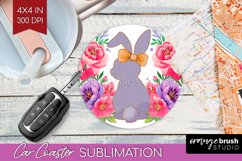 Coquette Easter Car Coaster - Easter Coaster PNG Sublimation Product Image 1