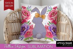 Coquette Easter Pillow Sublimation - Easter Pillow Cover PNG Product Image 1
