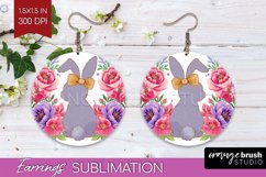 Coquette Easter Round Earrings - Easter PNG Sublimation Product Image 1