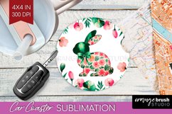 Coquette Easter Car Coaster - Easter Coaster PNG Sublimation Product Image 1