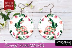 Coquette Easter Round Earrings - Easter PNG Sublimation Product Image 1