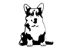 Cute Corgi Dog - black vector svg Product Image 2