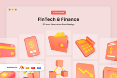 Finance &amp; Crypto 3D Icon Set Product Image 1