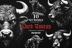 10 Bundle Dark Art Taurus Beast Bull Zodiac Animal with Horn Product Image 1