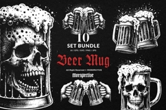 10 Bundle Dark Art Beer Mug Skull Drink Brew Drunk Hangover Product Image 1