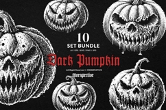 10 Bundle Dark Art Pumpkin Halloween Spooky Scary Horror Product Image 1