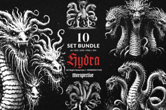 10 Bundle Dark Art Hydra Head Dragon Snakes Monster Mystical Product Image 1