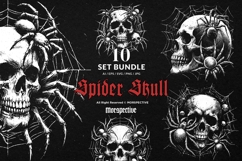 10 Bundle Dark Art Spider Skull Head Gothic Horror Scary Product Image 1