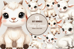 15 Bundle Watercolor Baby Goat Farm Sticker Kids Cartoon Art Product Image 1