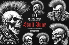 10 Bundle Dark Art Punk Skull Head skeleton Gothic Horror Product Image 1