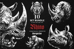 10 Bundle Dark Art Rhino Animal Beast Horn Predator Wildlife Product Image 1