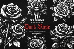 10 Bundle Dark Art Rose Flower Thorns Gothic Horror Tattoo Product Image 1