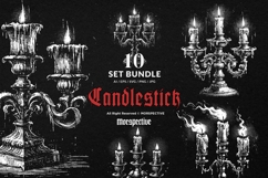 10 Bundle Dark Art Candlestick Light Fire Candle Glow Flame Product Image 1