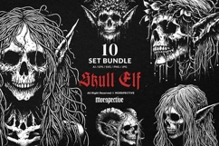 10 Bundle Dark Art Skull Elf Fairy Girl Monster Horror Scary Product Image 1