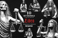 10 Bundle Dark Art Libra Women Scales Zodiac Skull Gothic Product Image 1