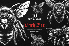10 Bundle Dark Art Bumble Bee Skull Insect Gothic Horror Product Image 1