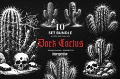 10 Bundle Dark Art Cactus Plant Southwest Desert Landscape Product Image 1