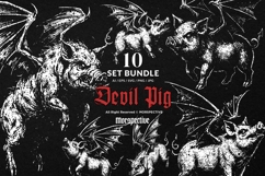 10 Bundle Dark Art Devil Pig Demon pig With Wing Boar Piglet Product Image 1