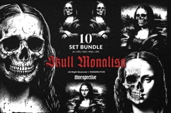 10 Bundle Dark Art Monalisa Skull Girl Scary Head Mona Face Product Image 1