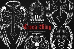 10 Bundle Dark Art Cross Wing Angel Symbol Faith Resurrecti Product Image 1