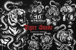 10 Bundle Dark Art Tiger Snake Fight Beast Serpent King Product Image 1