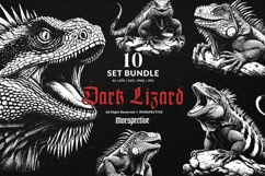 10 Bundle Dark Art Lizard Reptils Scary Gothic Horror Animal Product Image 1