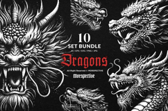 10 Bundle Dark Art Dragon Head Angry Face Mythical Beast Product Image 1