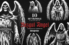 10 Bundle Dark Art Nazgul Angel Death Skull with Wing Reaper Product Image 1